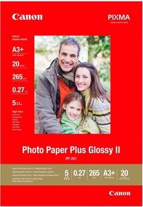 Canon, Canon Photo Paper Plus Glossy II PP-201 2311B021 Fotopapier DIN A3+ 265 g/m² 20 Blatt Glänzend, Canon, Papier (Blatt), Canon PP-201 A3+ 265g/m2 20 sheets, Produkte & Wohnen