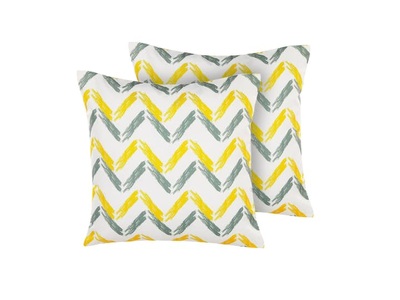 Beliani, Beliani AFFILE Zierkissen Set, Beliani - Gartenkissen 2er Set aus Polyester Modern AFFILE, One Size, Weiss Bedruckt