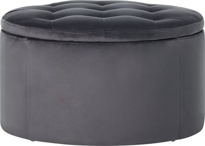 Micasa, Hocker TARA, Micasa, Livetastic Hocker in textil dunkelgrau , Retina , 60x35x60 cm , Velours , Stauraum , 001749084001