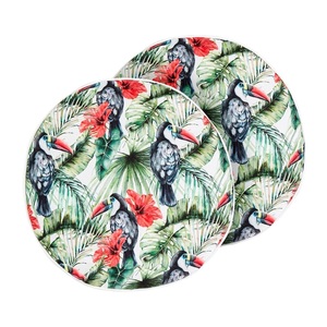 Beliani, Kissen 2er Set Aus Polyester Modern Mallare Unisex S/M, Beliani - Gartenkissen 2er Set aus Polyester Modern MALLARE, One Size, Grün Bedruckt