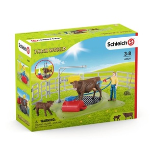 Schleich GmbH, Kuh Waschstation, Farm World Kuh Waschstation, Spielfigur