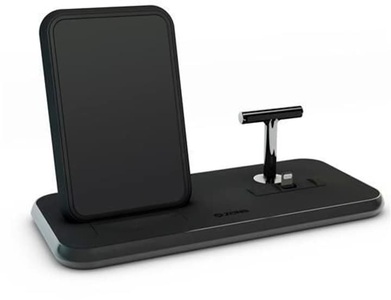 Zens, ZENS Induktions-Ladegerät 2000 mA Stand + Dock ZEDC06B Ausgänge Induktionslade-Standard, USB, Apple Lightning-Stecker, Zens Wireless Charger »Dual QI + Lightning Schwarz«