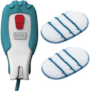 Black&Decker, Black+Decker Fshsmga-Xj - Dampfhandschuh für Handdampfgerät (Weiss/Blau), Black + Decker Dampfhandschuh für Steamit mit 2 Universalpads