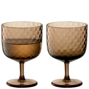 LSA International, 2er Set Dapple Weinglas 325ml Earth Brown, LSA International Weinglas-Set Dapple