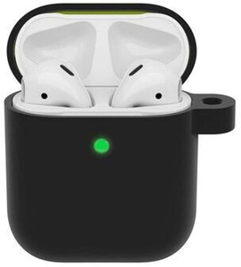 OTTERBOX, Otterbox - AirPods (1. & 2. Generation) Hardcase Schutzhülle Abdeckung mit 360° Schutz + Karabinerhaken (77-83770) - Black Taffy (Schwarz), 