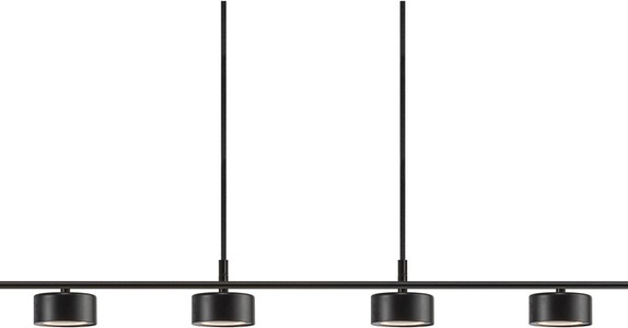 Nordlux, LED-Pendelleuchte Clyde, vierflammig, gerade, Nordlux Pendelleuchte Rail Clyde 20W 827 350lm 120D Schwarz - Metall | Dimmbar - Extra Warmweiß