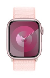 Apple, APPLE Watch Series 9 (GPS + Cellular, Alu) 41 mm - Smartwatch (Stufenlos verstellbar, Textil (Carbon Neutral), Rosé/Hellrosa), Watch Series 9, Aluminium, 41mm, Cellular