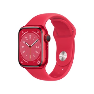Apple, APPLE Watch Series 8 (GPS) 41 mm - Smartwatch (Regular 130 - 200 mm, Fluorelastomer, (PRODUCT)RED Aluminium/(PRODUCT)RED), Apple Watch Series 8 GPS 41mm Aluminiumgehäuse Sport Band 32 GB Rot
