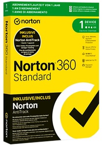 undefined, 360 Standard 10Gb + AntiTrack 1 Device 12Mo [PC/Mac/Android/iOS] Physisch (Box), Norton 360 Standard inkl Antitrack 1 Device Sicherheit ? Antiviren