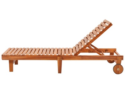 Beliani, Liege aus Akazienholz Klassisch PIETRALUNGA Liege aus Akazienholz Klassisch PIETRALUNGA, Beliani - Liege aus Akazienholz Klassisch PIETRALUNGA, One Size, Light Beige