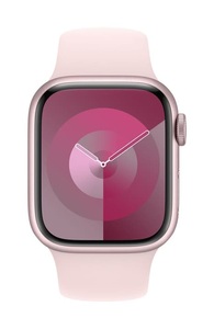 Apple, APPLE Watch Series 9 (GPS + Cellular, Alu) 41 mm - Smartwatch (S/M 130-180 mm, Fluorelastomer, Rosé/Hellrosa), Apple Smartwatch »Series 9, GPS, Aluminium-Gehäuse mit Sportarmband«, Watch OS 10, 64 GB,)