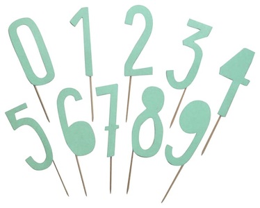 Micasa, Torten Topper NUMBERS, Micasa, I AM CREATIVE Torten Topper,Zahl,mint,13cm 6010.943 10 Stück