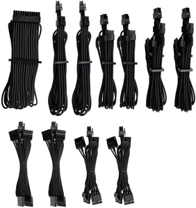 Corsair, Netzteilkabel Premium Pro-Kit Typ 4 Gen 4, 20-teilig, Corsair Stromkabel Premium Pro-Kit Typ 4 Gen 4 Schwarz
