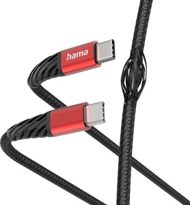 HAMA, Hama Ladekabel 'Extreme'; Usb-C - Lightning; 1;5 m; Nylon; Schwarz / Rot, HAMA Extreme - Ladekabel (Schwarz/Rot)