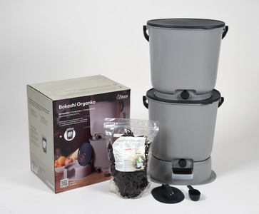 undefined, Bokashi Komposter, Bokashi Komposter Essential, Grau, 2er-Set inkl. Erde