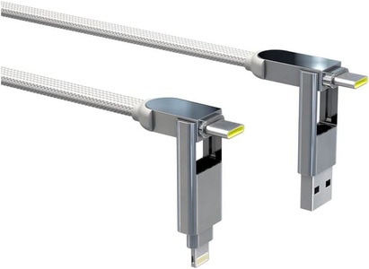Rolling Square inCharge XL; 6in1; Usb-A/-C; Micro-USB; Lightning 0.3 m USB-Kabel