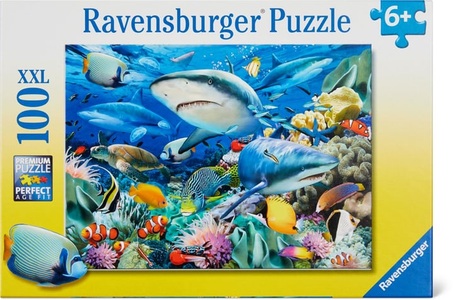 Ravensburger Verlag, Ravensburger Verlag XXL-Puzzle Riff der Haie 100-teilig, XXL-Puzzle Riff der Haie 100-teilig