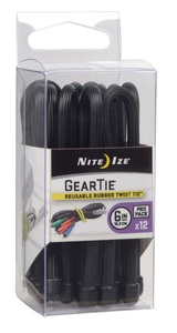Nite Ize, Nite Ize - Wiederverwendbarer Metalldraht Twist Tie 6''™ - Schwarz, Nite Ize GearTie 6'' ProPack schwarz Kabelbinder
