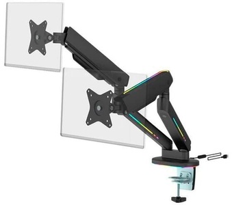Deltaco, DELTACO GAM-135 - Doppelter Monitorarm (Schwarz), 