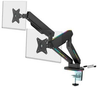Deltaco, DELTACO GAM-135 - Doppelter Monitorarm (Schwarz), 