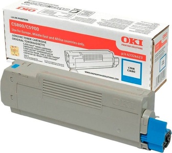 OKI, OKI 43324423 cyan Toner, Oki Toner, blau, 43324423, (5`000 Seiten)
