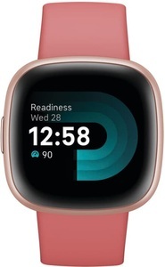 Fitbit, FITBIT Versa 4 - Fitness-Smartwatch (Grösse S: Passend für Handgelenke mit einem Umfang von 129 bis 175 mm, Grösse L: Passend für Handgelenke mit einem Umfang von 158 bis 209 mm, -, Sandrosa/Aluminium in Kupferrosé), fitbit Versa 4 - Pink Sand/Copper Rose Smartwatch ? Pink