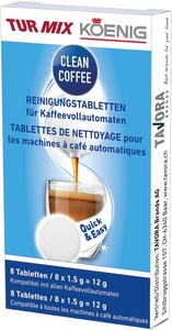 Koenig, Koenig Clean Bean Reinigungstabletten, Turmix Clean Coffee für Kaffeevollautomaten Reinigungstabletten ? Kaffeemaschine Entkalker