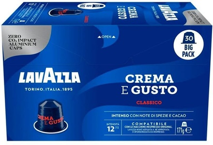 Lavazza, Lavazza Qualità Crema e Gusto Classico Kapseln Nespresso Kaffee, Lavazza Crema e Gusto Classico Kaffee 30 Aluminium Kapseln (Nespresso®)