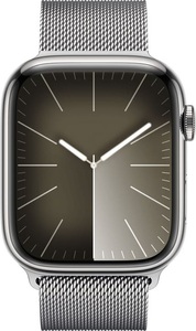 Apple, APPLE Watch Series 9 (GPS + Cellular, Edelstahl) 45 mm - Smartwatch (Stufenlos verstellbar, Edelstahl, Silber/Silber), Apple Watch Series 9 GPS + Cell 45mm Stainless Steel Milanese