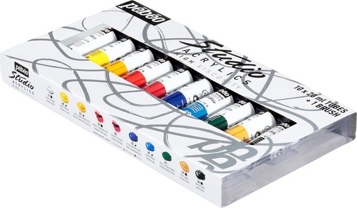 Pebeo, Pebeo Acrylic Studio 10T20Ml + Brosse, 