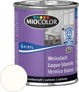 Miocolor, Miocolor Acryl Weisslack seidenmatt reinweiss 125 ml, 