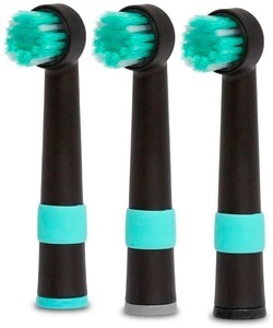 HAPPYBRUSH, Happybrush Rotierend R2 - Aufsteckbürsten (Schwarz/Blau), happybrush Zahnbürstenkopf R2 3 Stück