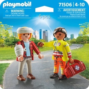 PLAYMOBIL, 71506 Sanitäterin Mit Patient Unisex Multicolor, Playmobil - 71506 Sanitäterin mit Patient, Multicolor