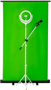 FTM, FTM Green Screen; Mikrofon; Tripod Streaming Kit, FTM Streaming Kit (Green Screen, Mikrofon, Tripod)