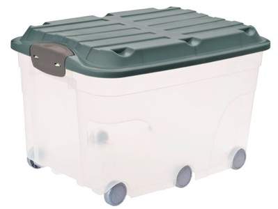 Rotho, Rotho Rollbox 57 l Roller 6 Aufbewahrungsbox, ROTHO Rollerbox 57 l 1766605092 grün 400x595x370mm