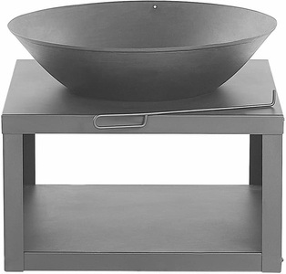 Beliani, Beliani Feuerstelle schwarz Stahl rund TANARA Grill- und, Beliani - Feuerstelle aus Stahl TANARA, One Size, Schwarz