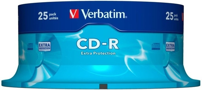 Verbatim, Verbatim Cd-R Extra Protection - Cd-R, Verbatim CD-R, 700MB, 80MIN, 52x, DataLife, 43432, (25er Spindel)