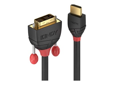 LINDY, Lindy Hdmi - DVI Kabel Black Line 1m, LINDY HDMI / DVI Adapterkabel HDMI-A Stecker, DVI-D 18+1pol. Stecker 1.00 m Schwarz 36271 HDMI-Kabel