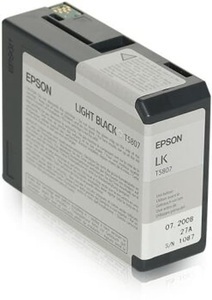 Epson, Tinte hell-schwarz T580700, Epson Tintenpatrone, hell-schwarz, C13T580700, (80 ml)