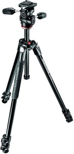 Manfrotto, Manfrotto Mk-290Xta3 ALU + 3D Head - Stativ (Schwarz), Manfrotto MK290XTA3 3W Dreibeinstativ Aluminium Stativ