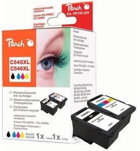 Peach, Peach Spar Pack Druckköpfe kompatibel zu Canon PG-545XL, CL-546XL, Tinte Spar Pack PI100-226