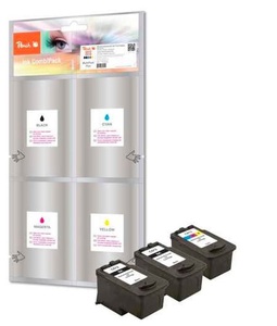 Peach, Peach Spar Pack Plus Druckköpfe kompatibel zu Canon PG-512, CL-513, Peach C512 BK 3 Druckköpfe XL (2*bk, col) ersetzt Canon PG-512BK*2, CL-513C, 2969B001*2, 2971B001 für z.B. Canon Pixma MP 230, Canon Pixma MP 250