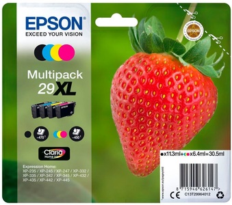 Epson, Epson T299640 Multipack XL Cmybk Tintenpatrone, Epson Tintenpatrone, blau/gelb/rot/schwarz, Multipack, 4-color, T299640