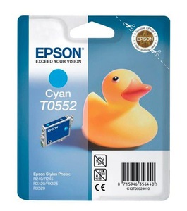 Epson, Epson T0552 cyan Tintenpatrone, EPSON EPSON T0552 Druckerpatrone Cyan passend für: Stylus Photo R 240 Series;Stylus Photo R240;Stylus Photo R245;Stylus Photo RX 420 Series;Stylus Photo RX420;Stylus Photo RX425;Stylus Photo RX430;Stylus Photo RX520;Stylus R245