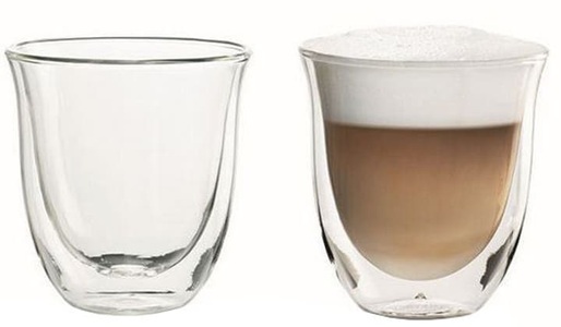 De Longhi, De Longhi 2er Set 190 ml Cappuccinotasse, De'Longhi Doppelwandige Cappuccinogläser 270 ml 2erSet DLSC311
