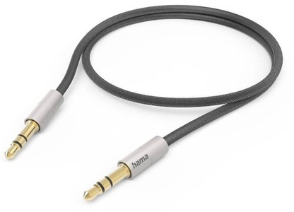 HAMA, HAMA AluLine - Klinkenkabel (Schwarz/Silber), 
