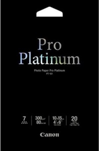 Canon, Canon Pro Platinum Photo Paper 10x15cm Pt-101, Canon Pro Platinum Photo Papier, 10cm x 15cm, 300g, InkJet, glossy, PT101A6, 2768B013, (20 Blatt)