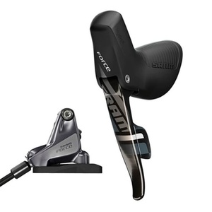 SRAM, SRAM Force 22 Hydraulische Scheibenbremse Vorne mit Schalthebel Flat Mount black 2020 Scheibenbremsen komplett, SRAM Shift/Brake System Force22 HRD FM left 950mm 2SP Schalthebel