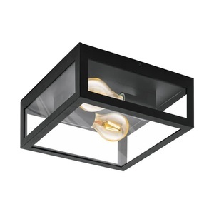 Eglo, Eglo Amezola Badlampe, Bad-Deckenleuchte Amezola, 2-flammig, schwarz