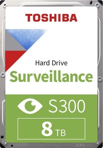 Toshiba, Toshiba S300 Surveillance 8TB 3.5´ Sata (Bulk) HDD Intern, TOSHIBA Interne Festplatte S300 HDWT380UZSVA 8 TB Schwarz, Silber